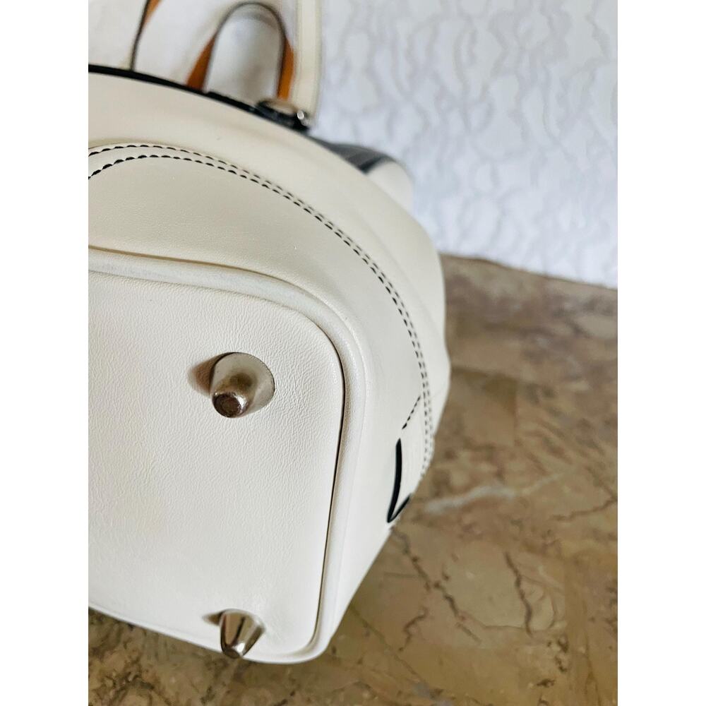Vtg Coach Hampton off white/ black Legacy leather tote shoulder bag handbag 9605 - Picture 8 of 13